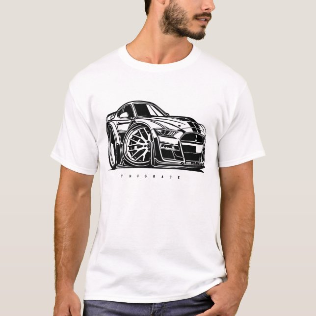 Camiseta Mustang Shelby GT500 Toon Art Car Entusiasta (Frente)