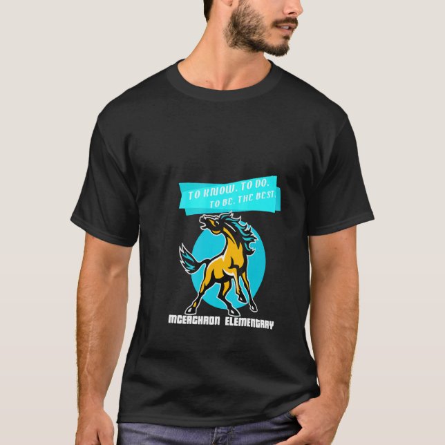 Camiseta Mustangas Elementares A Saber Fazer Para Ser O Mel (Frente)