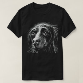 Camiseta Mutt Scratchboard Olhos Tristes