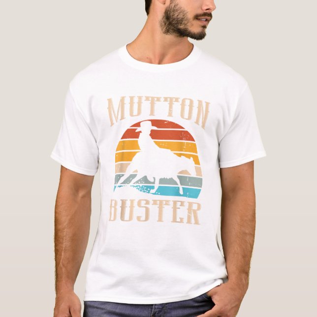 Camiseta Mutton Buster Design para um diafragma Mutton Bust (Frente)