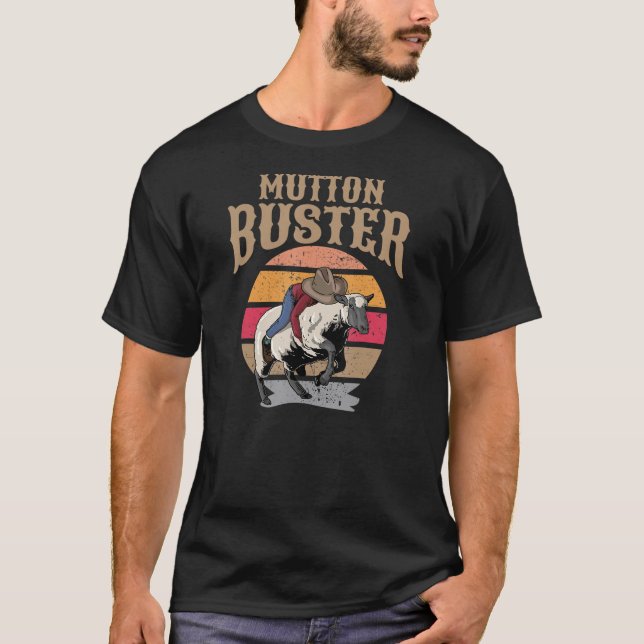 Camiseta Mutton Busting Youth Rodeo Ovino Evento Anidente (Frente)