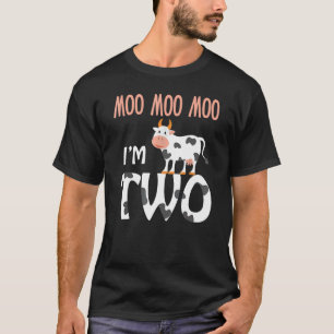 Camiseta Muu Muu Muu Estou no Meu Segundo 2º Aniversário Va