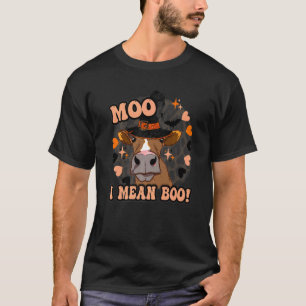 Camiseta Muu Quero Dizer Boo Vaca de Halloween Fofo Ocident