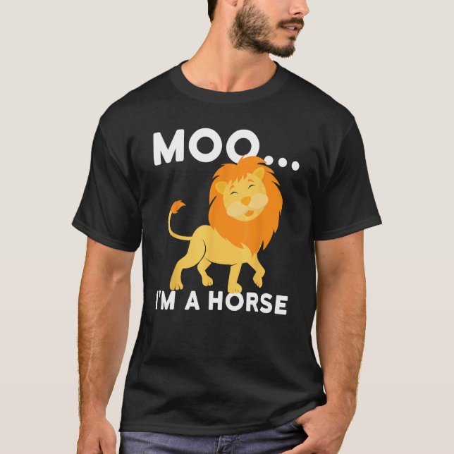 Camiseta Muu sou um cavalo - leão (Frente)