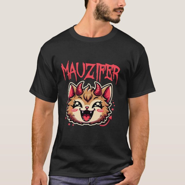 Camiseta Muzifer Cat Kitten Lucifer Devil Little Devil Luci (Frente)