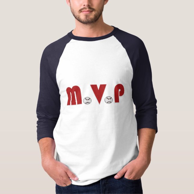 Camiseta MVP de Beisebol (3/4 Raglan) (Frente)