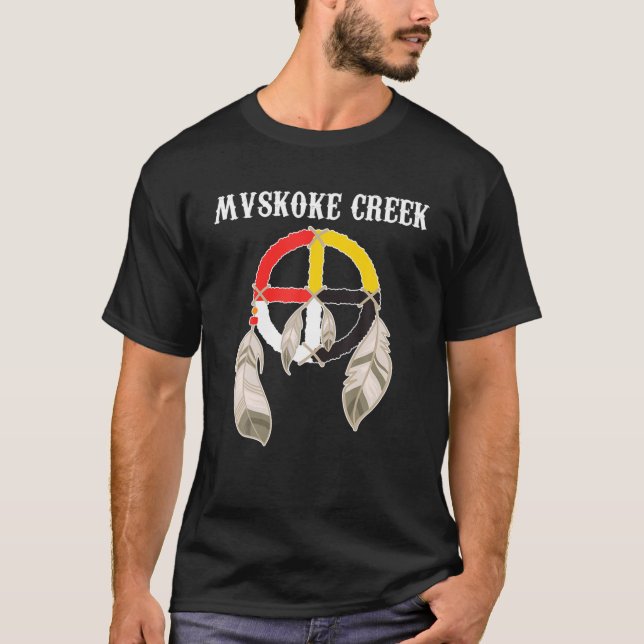 Camiseta Mvskoke Creek Muskogee Native American Medicine Wh (Frente)