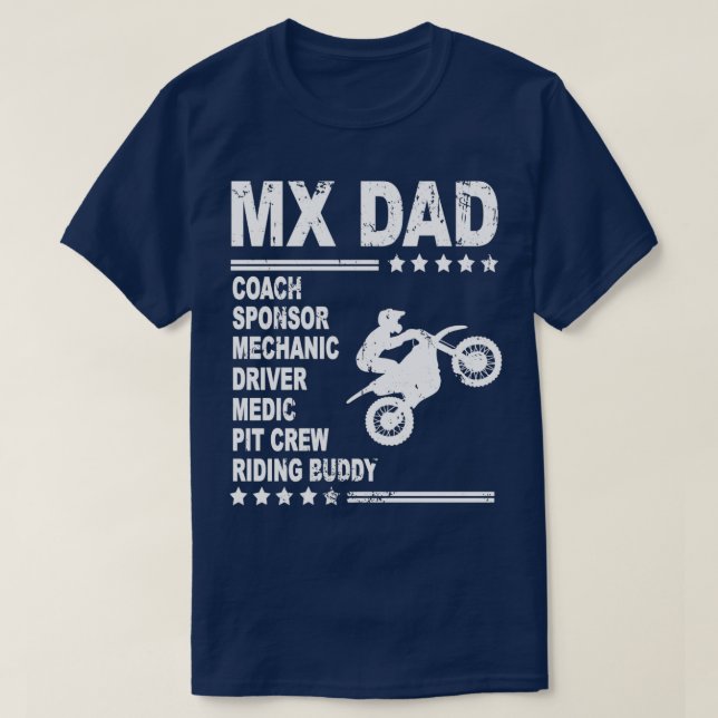 Camiseta MX DAD Motocross Supercross Dirt Bike Daddy Gift  (Frente do Design)