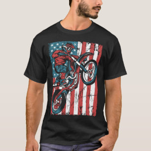 Camiseta Mx Motocross Estados Unidos Flag Biker Bike Dirt B