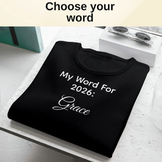 Camiseta My 2026 Word of the Year Grace Minimal Typography