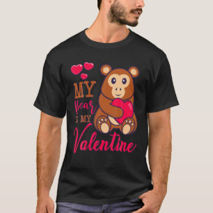 Camiseta My Bear Is My Valentine Bear Holding A Big Heart V