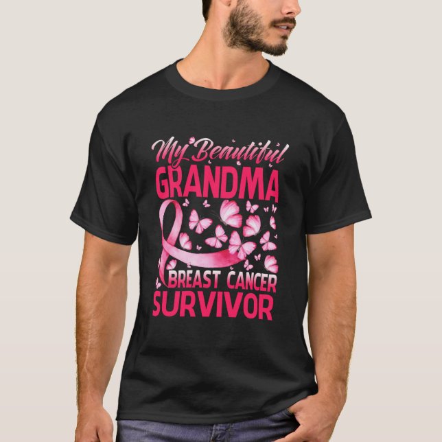 Camiseta My Beautiful Grandma Breast Cancer Survivor (Frente)