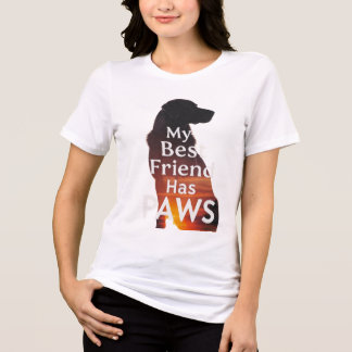 Camiseta My Best Friend Has Paws - Sunset Dog Silhouette Gr