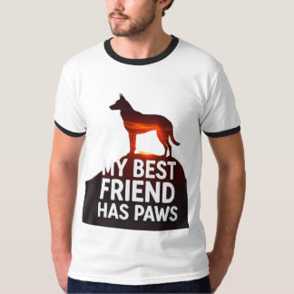 Camiseta My Best Friend Has Paws" - Sunset Dog Silhouette R