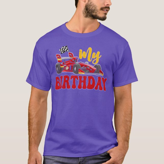 Camiseta My Birthday Race Car retro (Frente)