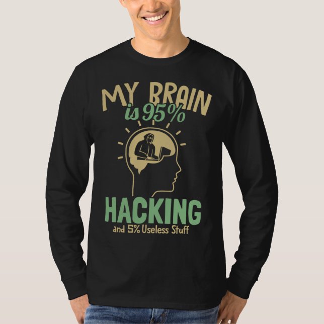 Camiseta My Brain is 95 Hacking Ethical Hacking White Hat H (Frente)