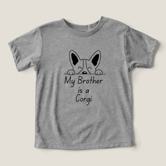 Camiseta 'My Brother is a Corgi' Playful Dog Loving Family (Design frontal)