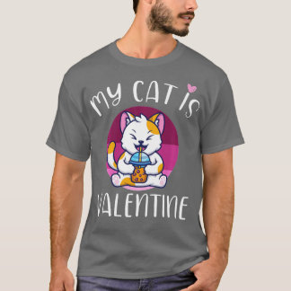 Camiseta My Cat Is My Valentine Kitten Lover Heart Valentin