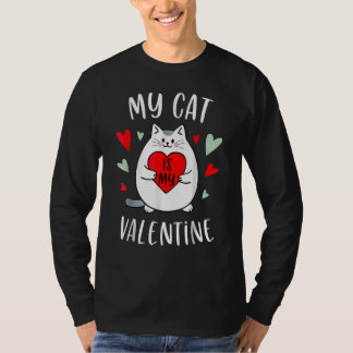 Camiseta My Cat Is My Valentine Kitten Lover Heart Valentin