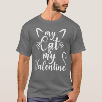 Camiseta My Cat Is My Valentine Kitten Lover Heart Valentin