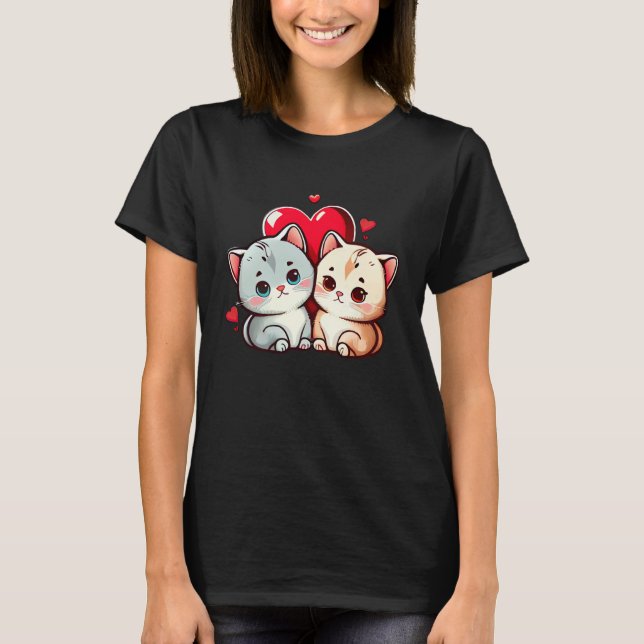 Camiseta My Cat Is My Valentine Paw Heart Cat Valentine Day (Frente)