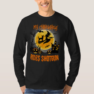Camiseta My Chihuahua Rides Shotgun Halloween 2018