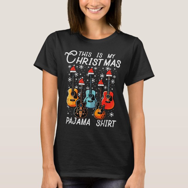 Camiseta My Christmas Pajama Shirt Guitars Xmas Rock Men Bo (Frente)