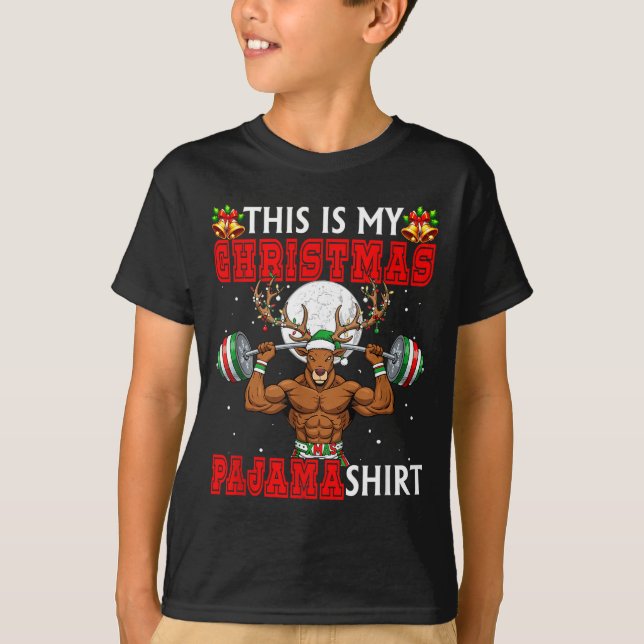Camiseta My Christmas Pajama Shirt Reindeer Muscle Weightli (Frente)