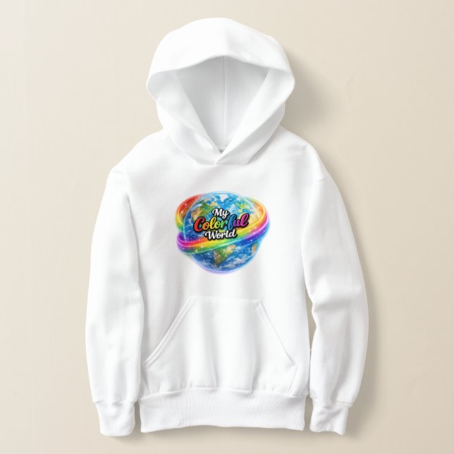 Camiseta My Colorful World Rainbow Globe Hoodie (Postura )
