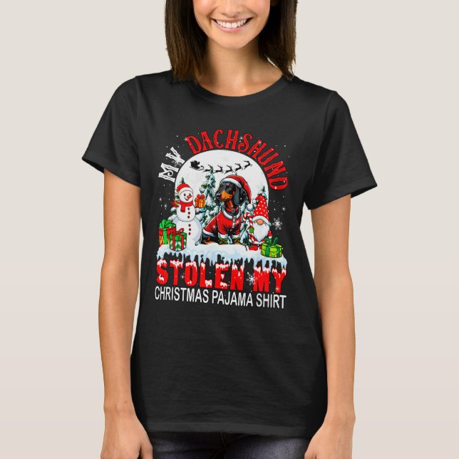 Camiseta My Dachshund Stolen My Christmas Pajama Shirt Sant (Frente)