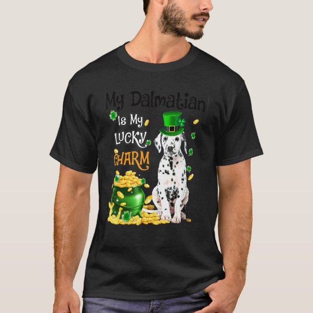 Camiseta My Dalmatian Is My Lucky Charm Cute Dog Patricks D (Frente)
