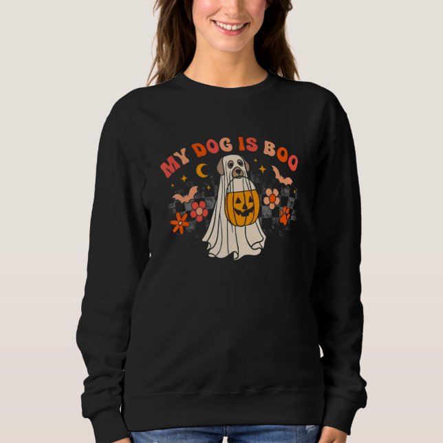 Camiseta My Dog Is My Boo Spooky Season Ghost Halloween Gro (Frente)
