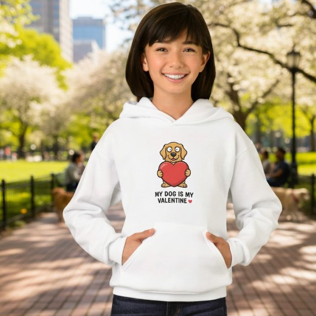 Camiseta My Dog Is My Valentine | Cute Golden Retriever Kid (Criador carregado)