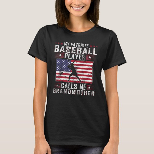 Camiseta My Favorite Baseball Player Calls Me Grandmother M (Frente)