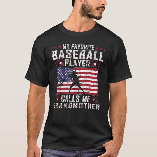 Camiseta My Favorite Baseball Player Calls Me Grandmother M (Frente)