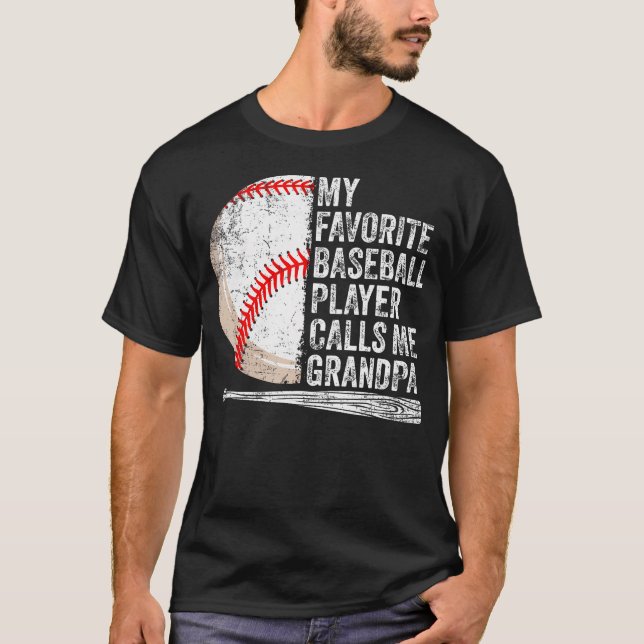 Camiseta My Favorite Baseball Player Calls Me Grandpa Fathe (Frente)