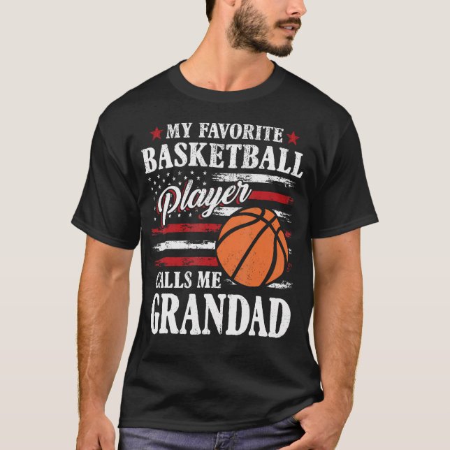 Camiseta My Favorite Basketball Player Calls Me Grandad Usa (Frente)