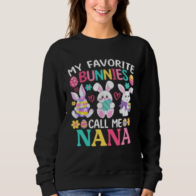 Camiseta My Favorite Bunnies Call Me Nana Happy Easter Day (Frente)