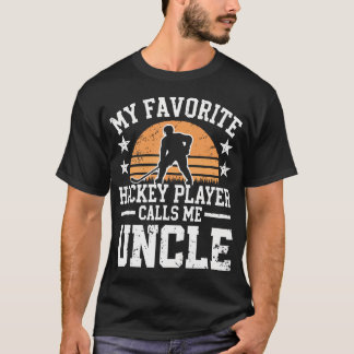 Camiseta My Favorite Hockey Player Calls Me Uncle Retro
