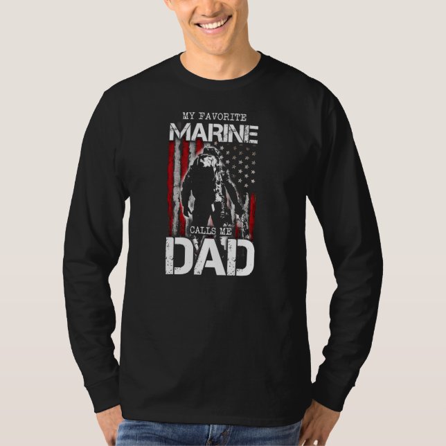 Camiseta My Favorite Marine Calls Me Dad Father's Day (Frente)