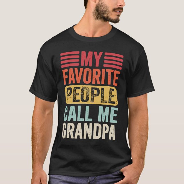 Camiseta My Favorite People Call Me Grandpa Men Retro Vinta (Frente)