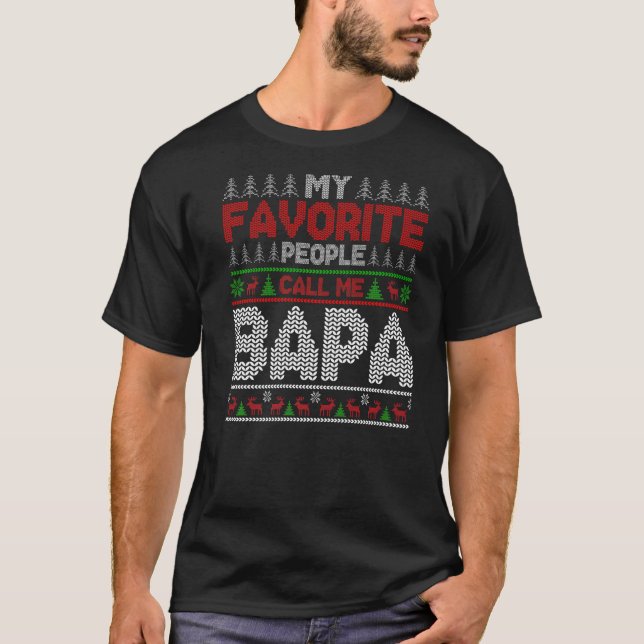 Camiseta My Favorite People Call Me Pop Pop Ugly Xmas Holid (Frente)