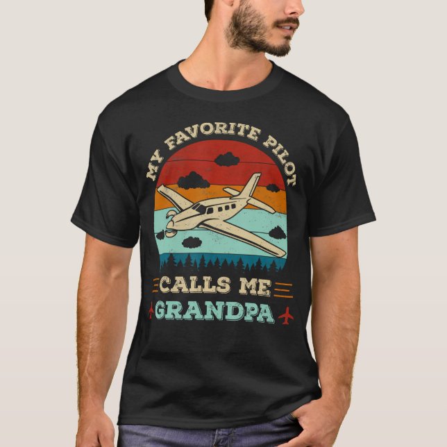 Camiseta My Favorite Pilot Calls Me Grandpa Funny Pilot Gra (Frente)