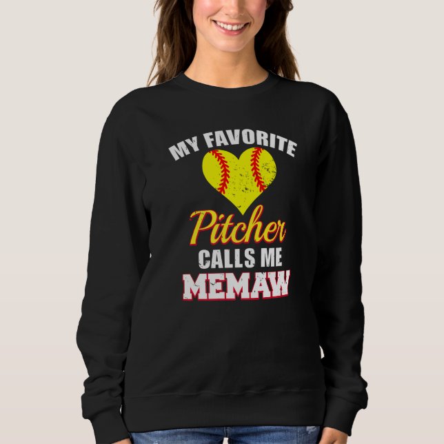 Camiseta My Favorite Pitcher Calls Me Memaw Pitcher Softbal (Frente)