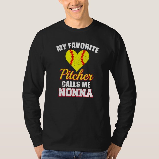 Camiseta My Favorite Pitcher Calls Me Nonna Pitcher Softbal (Frente)