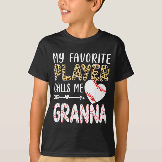 Camiseta My Favorite Player Calls Me Gr Baseball Leopard  (Frente)