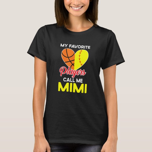 Camiseta My Favorite Players Call Me Mimi Softball Basketba (Frente)