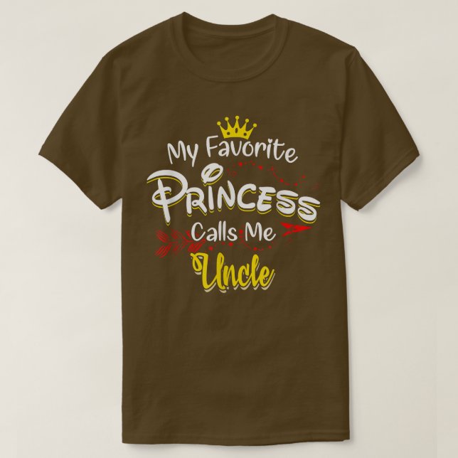 Camiseta My Favorite Princess Calls Me Uncle Matching Famil (Frente do Design)