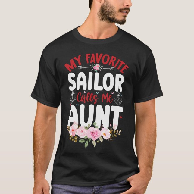 Camiseta My Favorite Sailor Calls Me Aunt Family Auntie Mot (Frente)