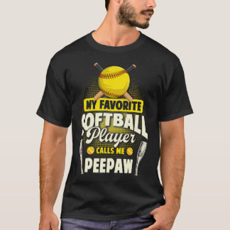 Camiseta My Favorite Softball Player Calls Me Peepaw Vintag